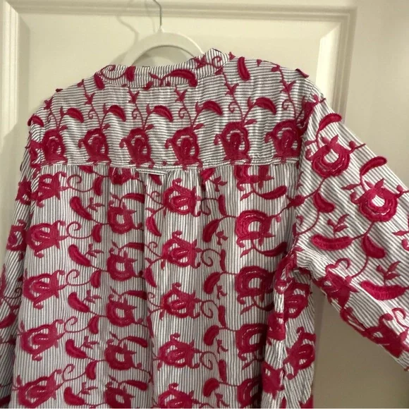 Pilcro-Anthropologie Whitney Trapeze Button Down Embroidered Shirt - Picture 9 of 12